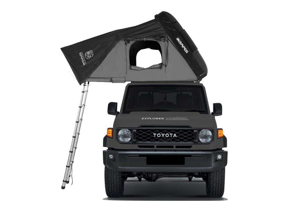 Mongolia Car Rental Toyota Landcruiser 76 with rooftop tent