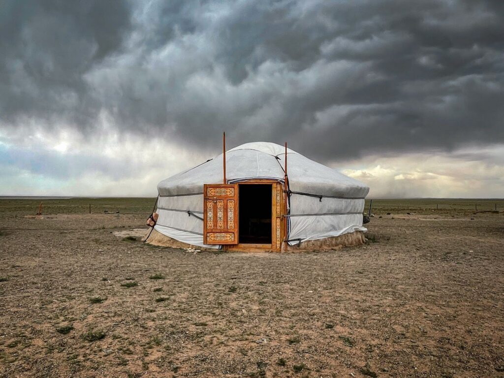 Mongolian Ger near White Stupa