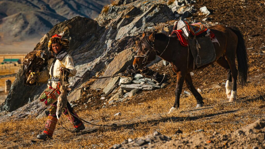 Visit eagle hunters in Western Mongolia