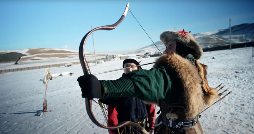 Mongolian archery lesson on a Mongolia tour